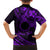 Kia Orana Cook Islands Family Matching Off Shoulder Short Dress and Hawaiian Shirt Circle Stars With Floral Purple Pattern LT01 - Polynesian Pride