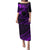 Kia Orana Cook Islands Family Matching Puletasi Dress and Hawaiian Shirt Circle Stars With Floral Purple Pattern LT01 Mom's Dress Purple - Polynesian Pride