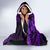 Kia Orana Cook Islands Hooded Blanket Circle Stars With Floral Purple Pattern LT01 - Polynesian Pride