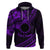 Kia Orana Cook Islands Hoodie Circle Stars With Floral Purple Pattern LT01 Pullover Hoodie Purple - Polynesian Pride