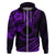 Kia Orana Cook Islands Hoodie Circle Stars With Floral Purple Pattern LT01 Zip Hoodie Purple - Polynesian Pride