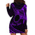 Kia Orana Cook Islands Hoodie Dress Circle Stars With Floral Purple Pattern LT01 - Polynesian Pride