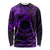 Kia Orana Cook Islands Long Sleeve Shirt Circle Stars With Floral Purple Pattern LT01 Unisex Purple - Polynesian Pride