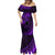 Kia Orana Cook Islands Mermaid Dress Circle Stars With Floral Purple Pattern LT01 - Polynesian Pride