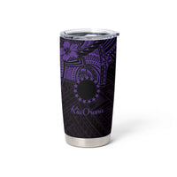 Kia Orana Cook Islands Tumbler Cup Circle Stars With Floral Purple Pattern LT01 - Polynesian Pride