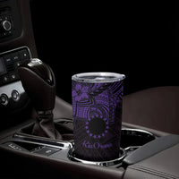 Kia Orana Cook Islands Tumbler Cup Circle Stars With Floral Purple Pattern LT01 - Polynesian Pride