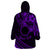 Kia Orana Cook Islands Wearable Blanket Hoodie Circle Stars With Floral Purple Pattern LT01 - Polynesian Pride