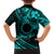 Kia Orana Cook Islands Family Matching Puletasi Dress and Hawaiian Shirt Circle Stars With Floral Turquoise Pattern LT01 - Polynesian Pride