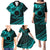 Kia Orana Cook Islands Family Matching Puletasi Dress and Hawaiian Shirt Circle Stars With Floral Turquoise Pattern LT01 - Polynesian Pride