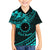 Kia Orana Cook Islands Family Matching Puletasi Dress and Hawaiian Shirt Circle Stars With Floral Turquoise Pattern LT01 Son's Shirt Turquoise - Polynesian Pride