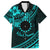 Kia Orana Cook Islands Family Matching Short Sleeve Bodycon Dress and Hawaiian Shirt Circle Stars With Floral Turquoise Pattern LT01 Dad's Shirt - Short Sleeve Turquoise - Polynesian Pride