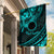 Kia Orana Cook Islands Garden Flag Circle Stars With Floral Turquoise Pattern LT01 House Flag Turquoise - Polynesian Pride