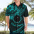 Kia Orana Cook Islands Hawaiian Shirt Circle Stars With Floral Turquoise Pattern LT01 - Polynesian Pride