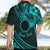 Kia Orana Cook Islands Hawaiian Shirt Circle Stars With Floral Turquoise Pattern LT01 - Polynesian Pride