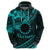 Kia Orana Cook Islands Hoodie Circle Stars With Floral Turquoise Pattern LT01 - Polynesian Pride