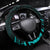 Kia Orana Cook Islands Steering Wheel Cover Circle Stars With Floral Turquoise Pattern LT01 Universal Fit Turquoise - Polynesian Pride