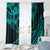 Kia Orana Cook Islands Window Curtain Circle Stars With Floral Turquoise Pattern LT01 - Polynesian Pride