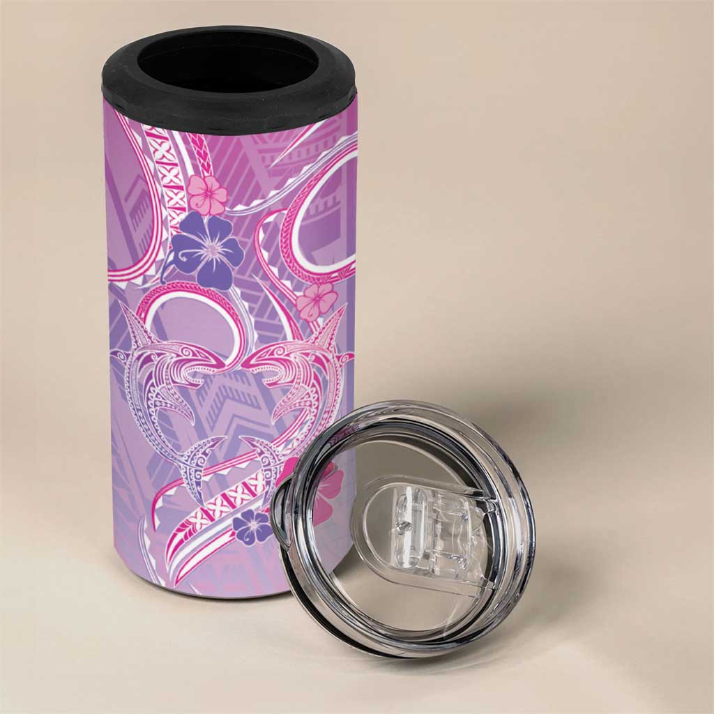 Polynesian Shark Valentine 4 in 1 Can Cooler Tumbler Sweet Unique Version LT01 - Polynesian Pride