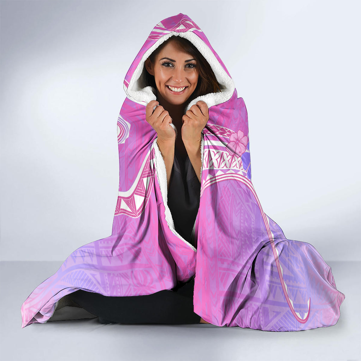 Polynesian Shark Valentine Hooded Blanket Sweet Unique Version LT01 - Polynesian Pride