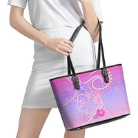 Polynesian Shark Valentine Leather Tote Bag Sweet Unique Version LT01 - Polynesian Pride