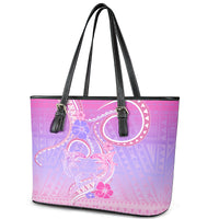 Polynesian Shark Valentine Leather Tote Bag Sweet Unique Version LT01 - Polynesian Pride