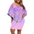 Polynesian Shark Valentine Off Shoulder Short Dress Sweet Unique Version LT01 Women Pink - Polynesian Pride