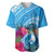 Yap Day Baseball Jersey Nam nu Waqab Tropical Flower LT01 Blue - Polynesian Pride