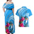 Yap Day Couples Matching Off Shoulder Maxi Dress and Hawaiian Shirt Nam nu Waqab Tropical Flower LT01 - Polynesian Pride