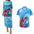 Yap Day Couples Matching Puletasi and Hawaiian Shirt Nam nu Waqab Tropical Flower LT01 Blue - Polynesian Pride