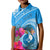 Yap Day Kid Polo Shirt Nam nu Waqab Tropical Flower LT01 Kid Blue - Polynesian Pride