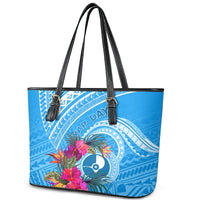 Yap Day Leather Tote Bag Nam nu Waqab Tropical Flower LT01 - Polynesian Pride