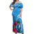 Yap Day Off Shoulder Maxi Dress Nam nu Waqab Tropical Flower LT01 Women Blue - Polynesian Pride