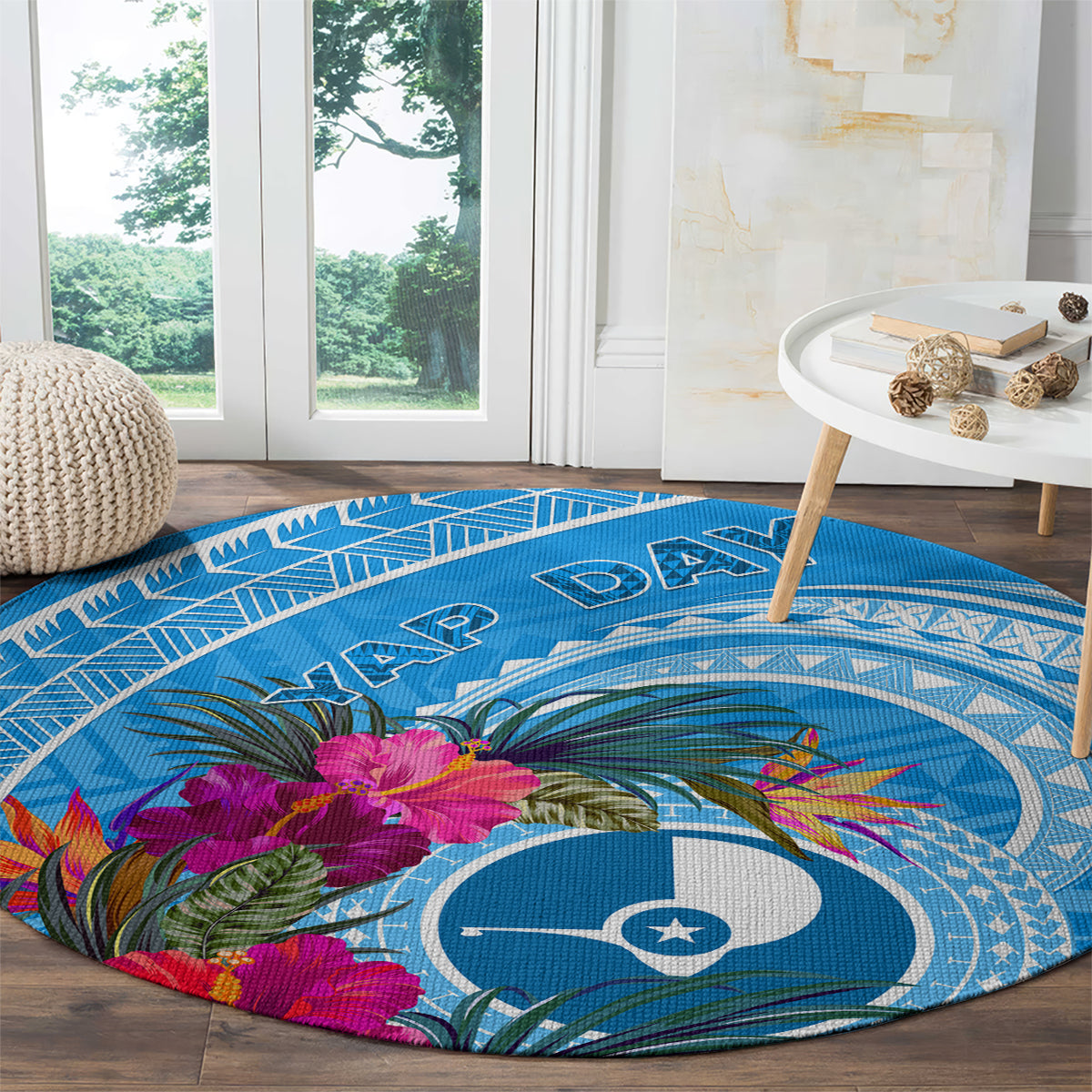 Yap Day Round Carpet Nam nu Waqab Tropical Flower LT01 - Polynesian Pride