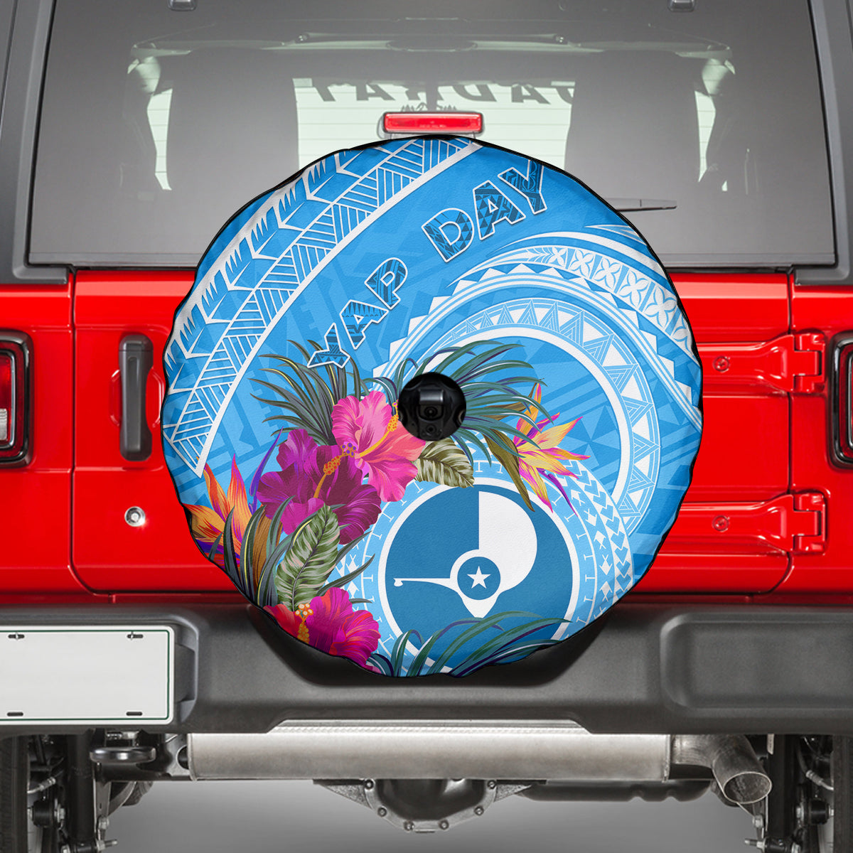 Yap Day Spare Tire Cover Nam nu Waqab Tropical Flower LT01 - Polynesian Pride