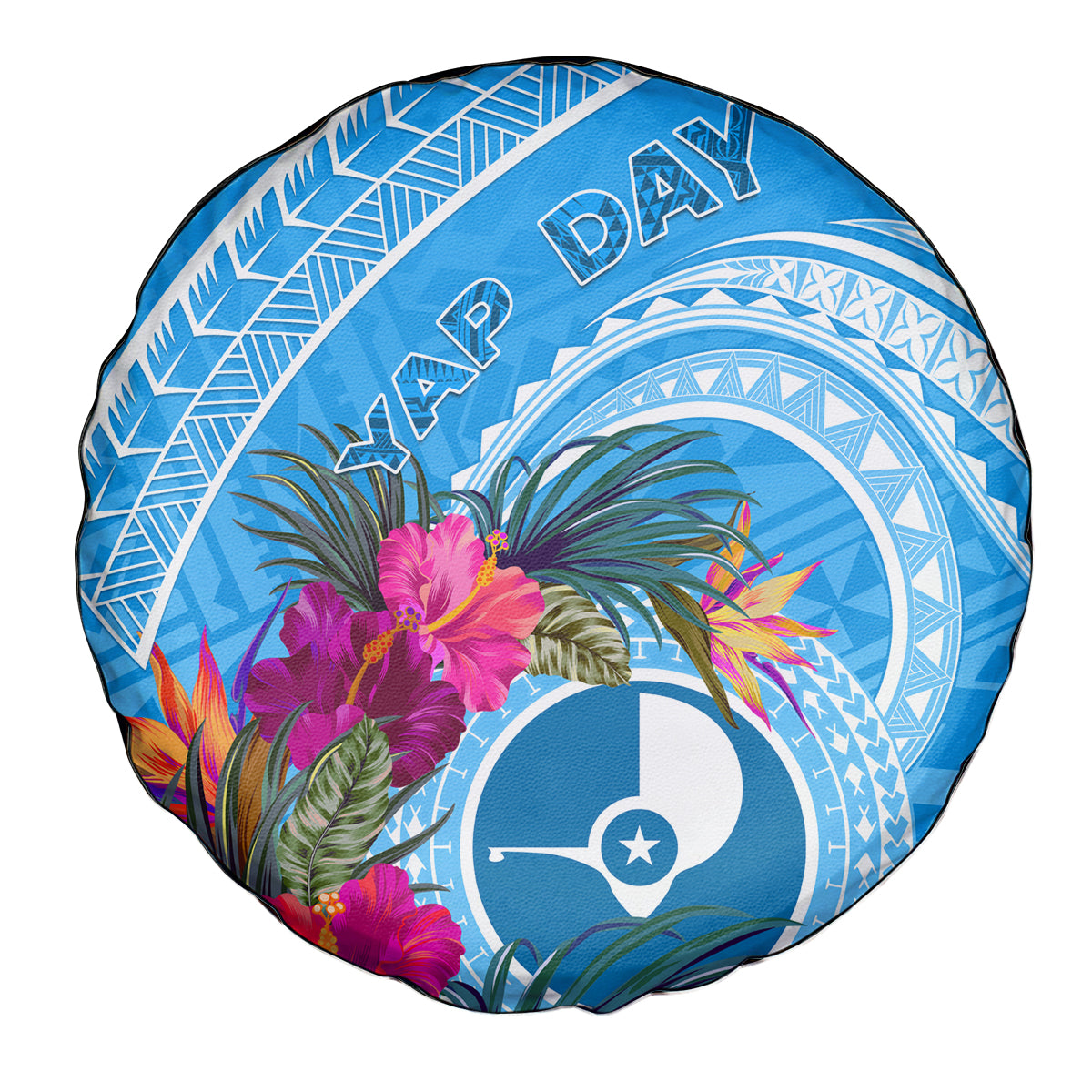 Yap Day Spare Tire Cover Nam nu Waqab Tropical Flower LT01 - Polynesian Pride