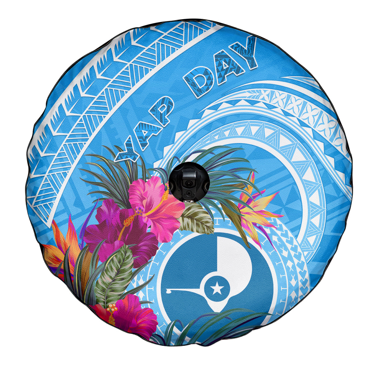 Yap Day Spare Tire Cover Nam nu Waqab Tropical Flower LT01 - Polynesian Pride
