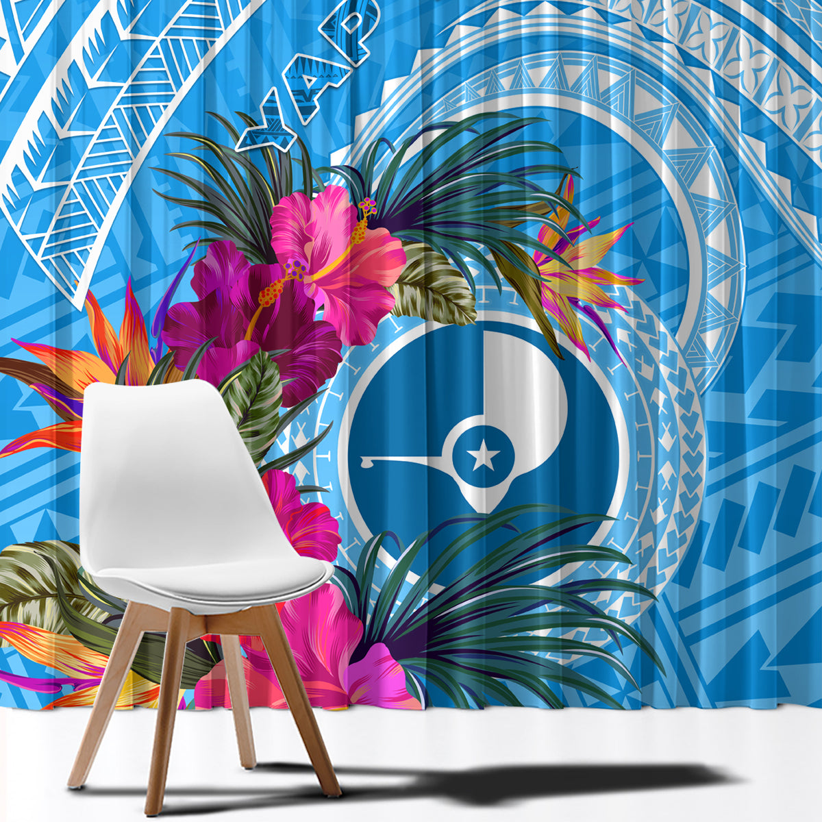 Yap Day Window Curtain Nam nu Waqab Tropical Flower LT01 - Polynesian Pride