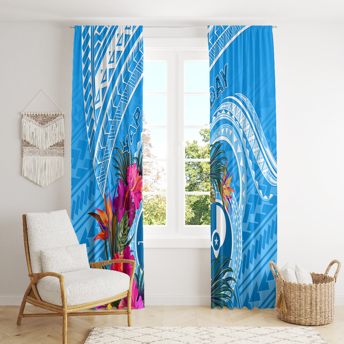 Yap Day Window Curtain Nam nu Waqab Tropical Flower LT01 - Polynesian Pride