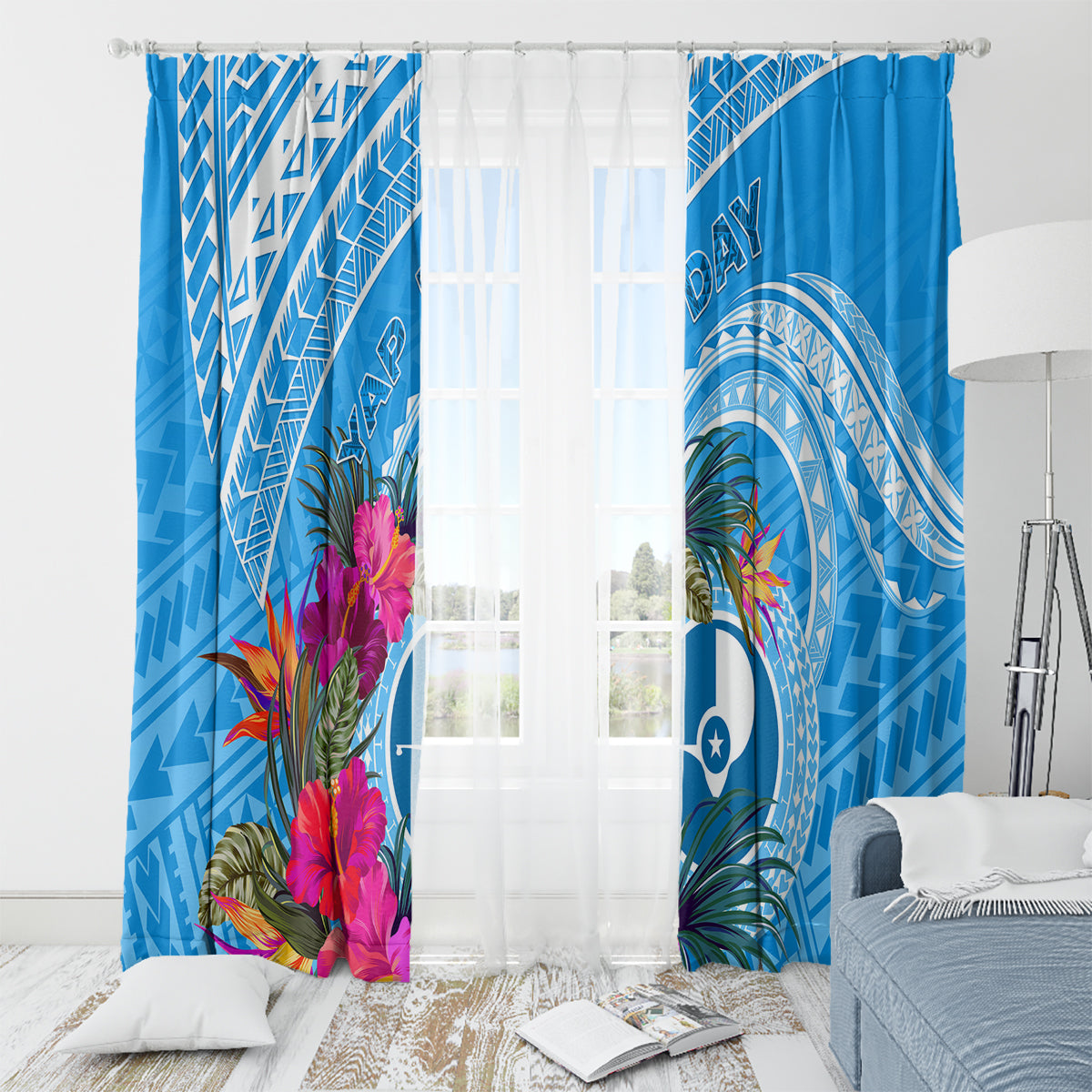 Yap Day Window Curtain Nam nu Waqab Tropical Flower LT01 - Polynesian Pride