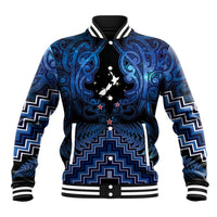 Personalised Aotearoa Matariki Baseball Jacket Blue Fern Maori Poutama LT01 Unisex Blue - Polynesian Pride