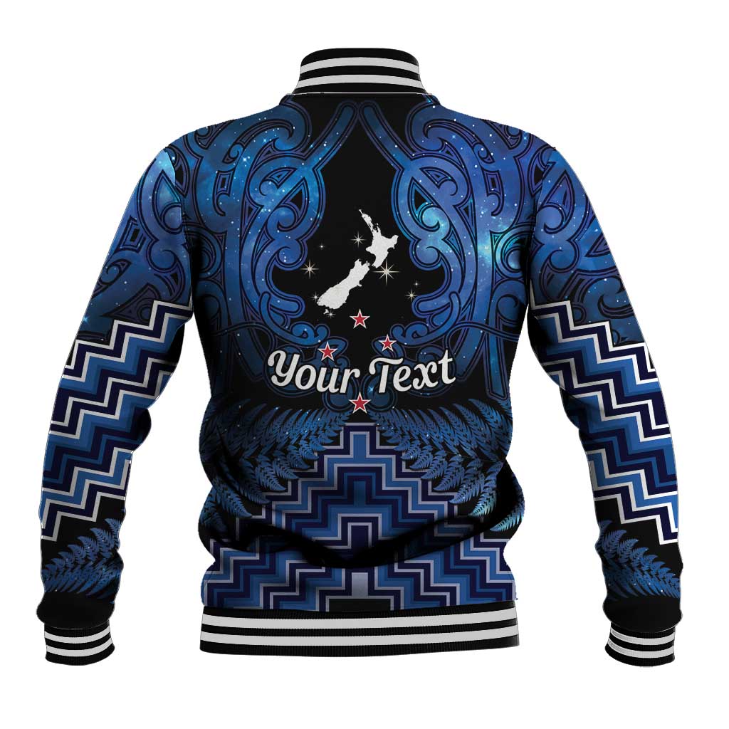 Personalised Aotearoa Matariki Baseball Jacket Blue Fern Maori Poutama LT01 - Polynesian Pride