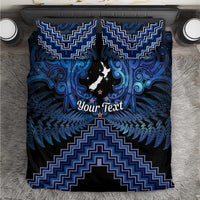 Personalised Aotearoa Matariki Bedding Set Blue Fern Maori Poutama LT01 Blue - Polynesian Pride