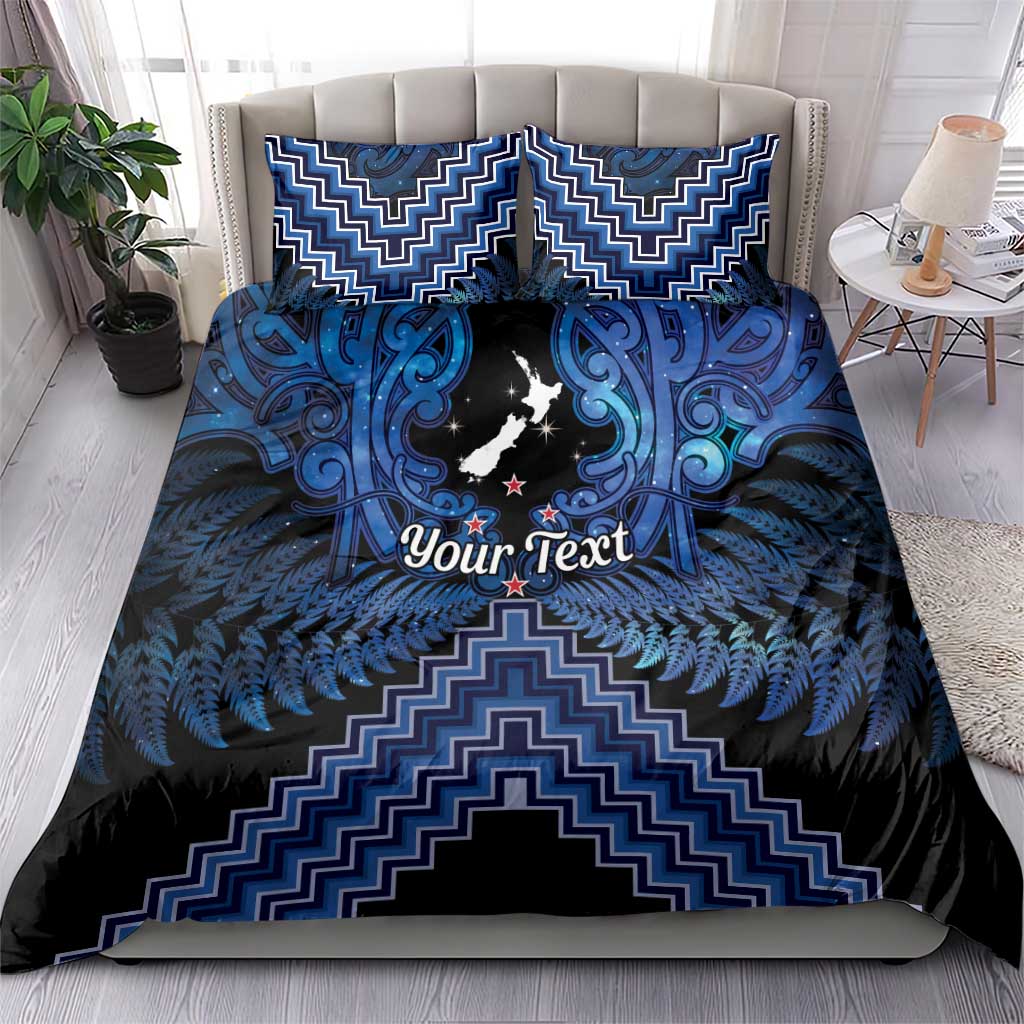 Personalised Aotearoa Matariki Bedding Set Blue Fern Maori Poutama LT01 - Polynesian Pride