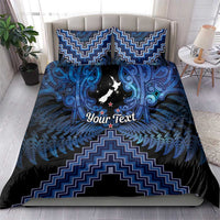 Personalised Aotearoa Matariki Bedding Set Blue Fern Maori Poutama LT01 - Polynesian Pride