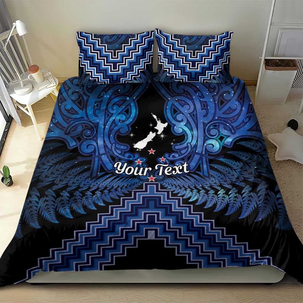 Personalised Aotearoa Matariki Bedding Set Blue Fern Maori Poutama LT01 - Polynesian Pride