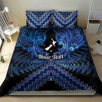 Personalised Aotearoa Matariki Bedding Set Blue Fern Maori Poutama LT01 - Polynesian Pride