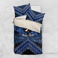 Personalised Aotearoa Matariki Bedding Set Blue Fern Maori Poutama LT01 US Twin 172cm x 218cm Blue - Polynesian Pride
