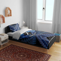 Personalised Aotearoa Matariki Bedding Set Blue Fern Maori Poutama LT01 - Polynesian Pride