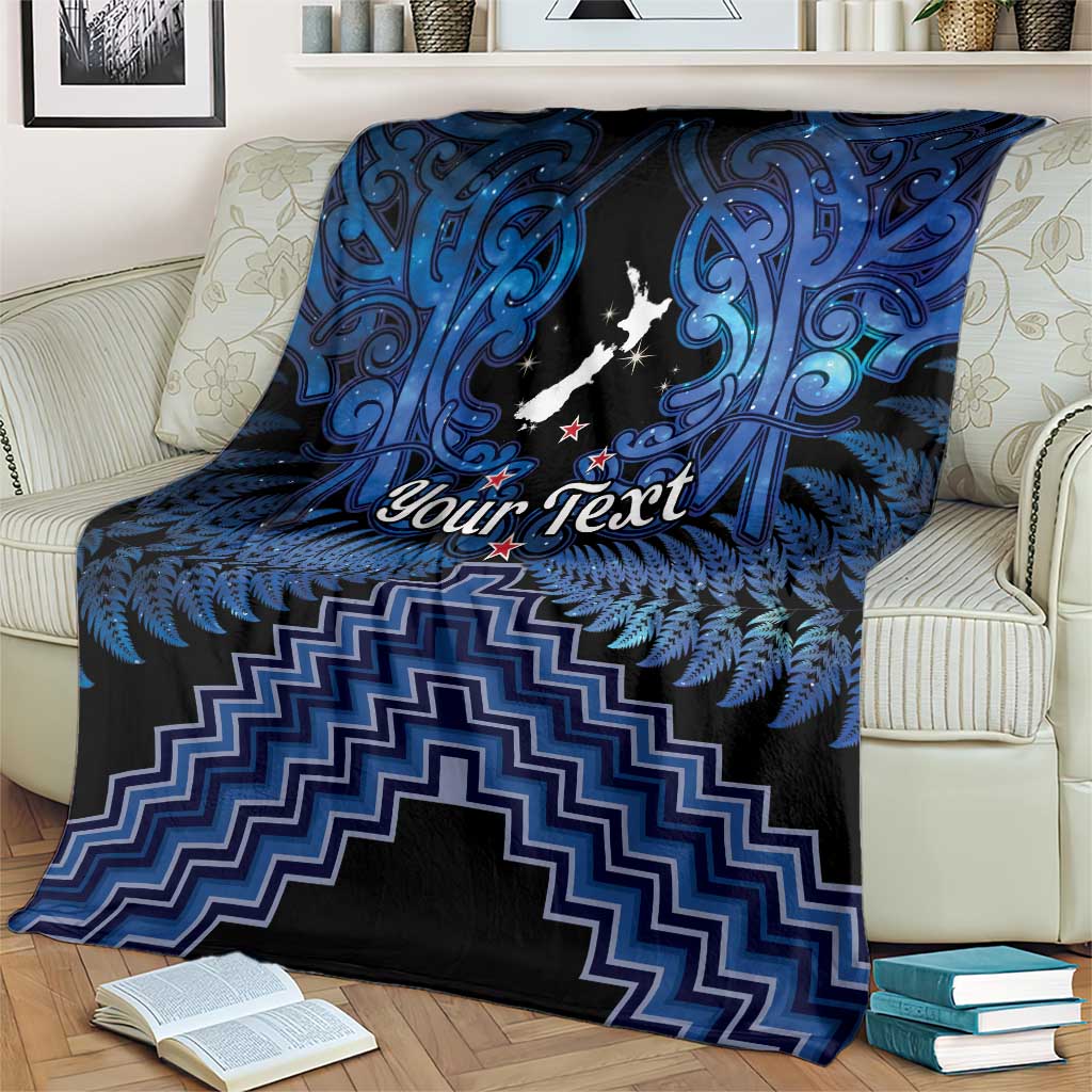 Personalised Aotearoa Matariki Blanket Blue Fern Maori Poutama LT01 - Polynesian Pride