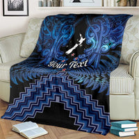 Personalised Aotearoa Matariki Blanket Blue Fern Maori Poutama LT01 - Polynesian Pride